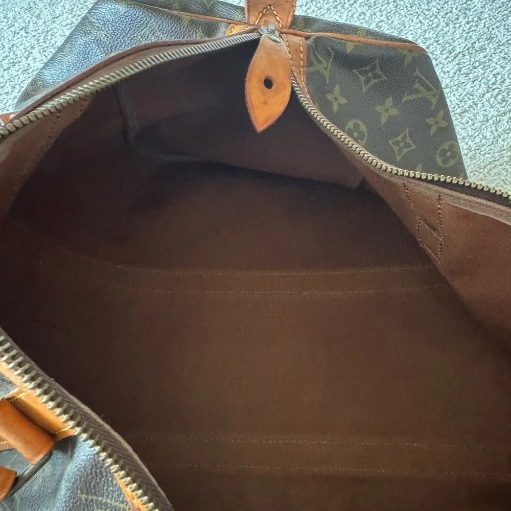 Louis Vuitton Sac Souple Travel Duffle 45 Brown Canvas, Leather Monogram GUC